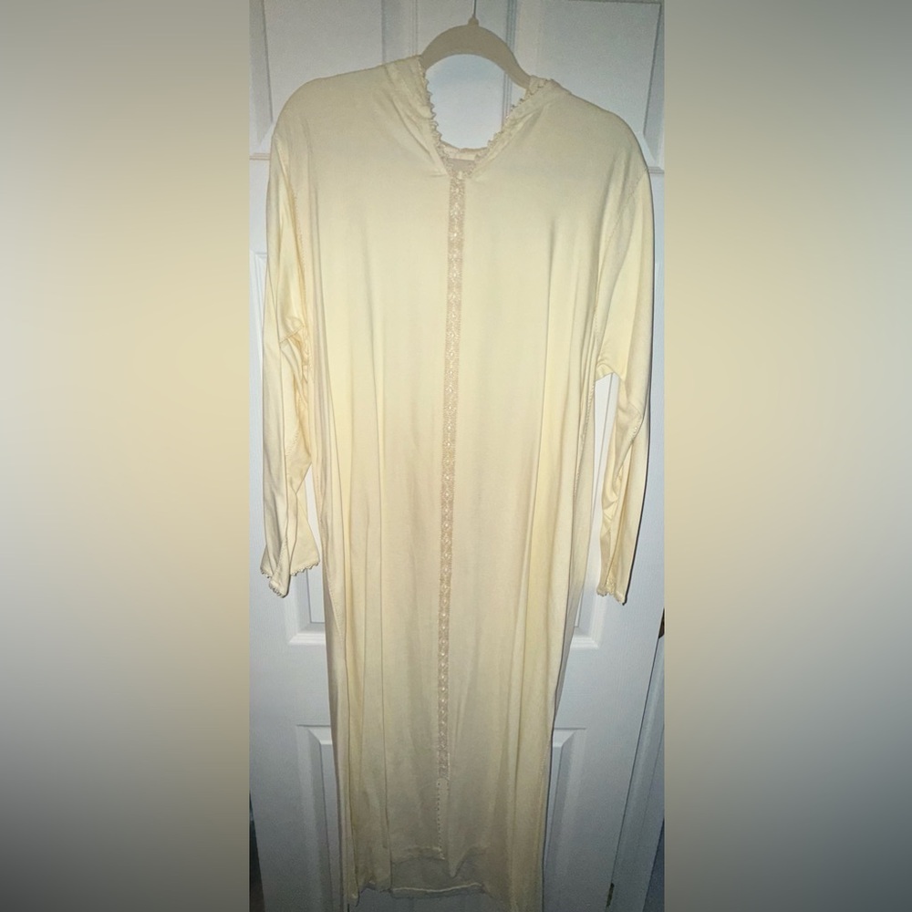 Elegant Cream Long Sleeve Dress Moroccan kaftan abaya